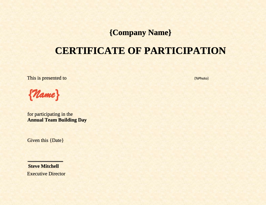 Certificate of Participation